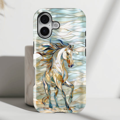 Stained Glass Running Horse iPhone Case