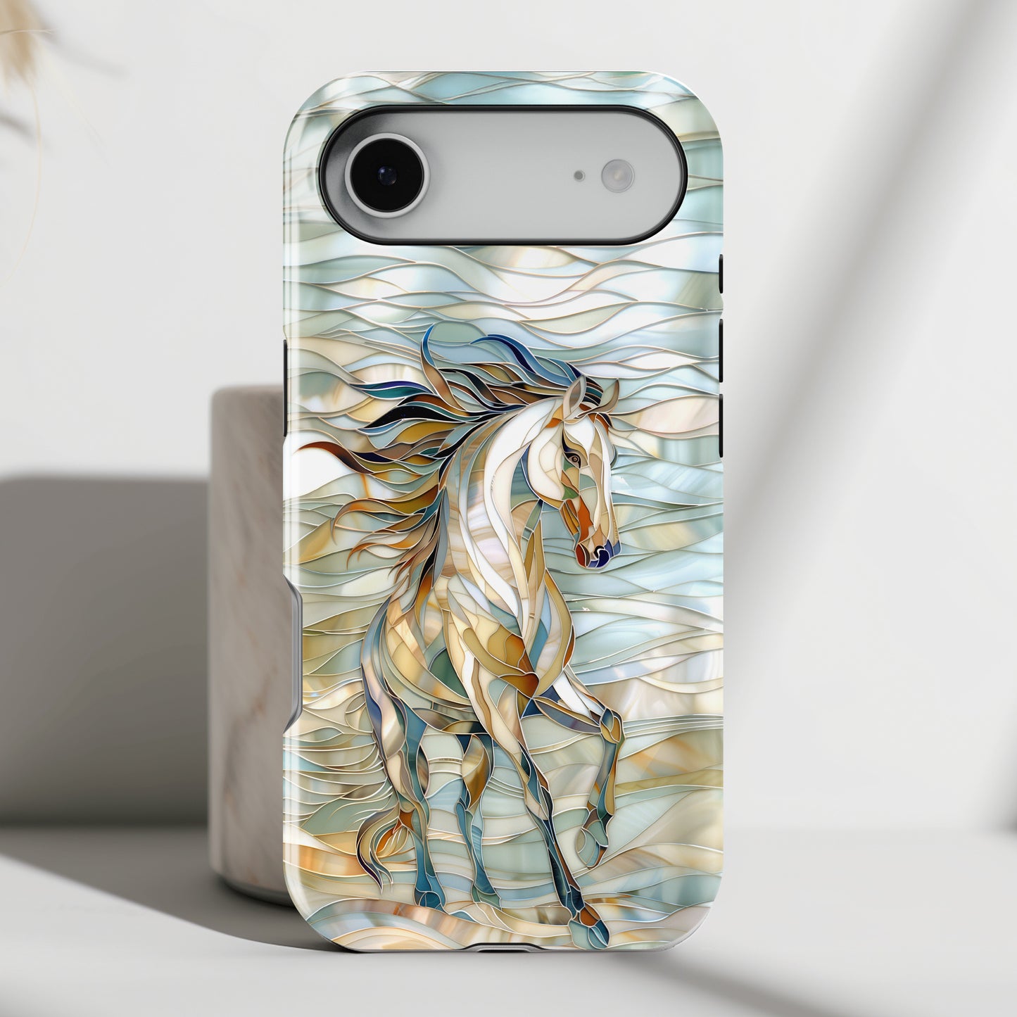 Stained Glass Running Horse iPhone Case