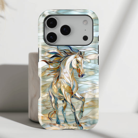 Stained Glass Running Horse iPhone Case