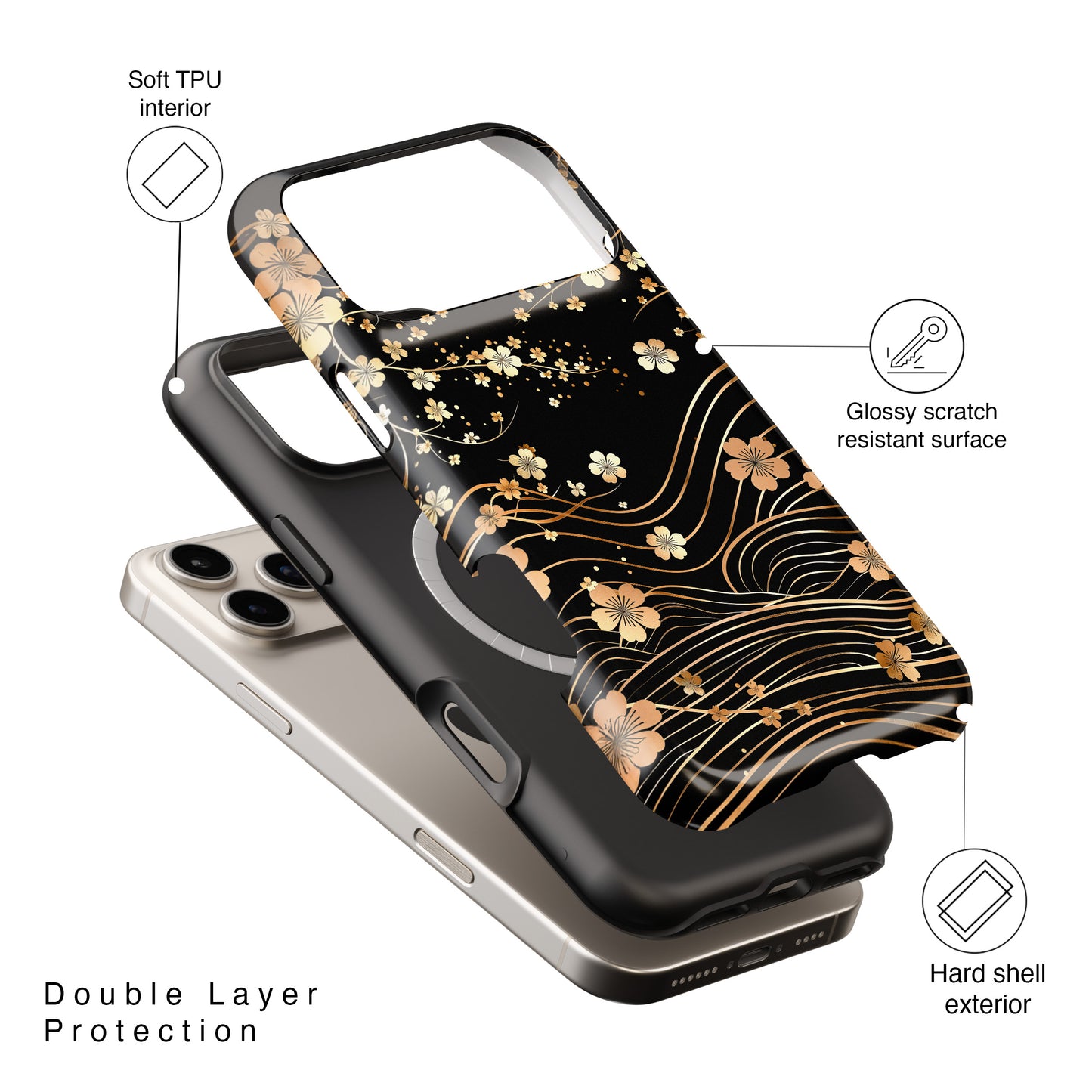 Sakura Wave Japanese Art Design iPhone Case