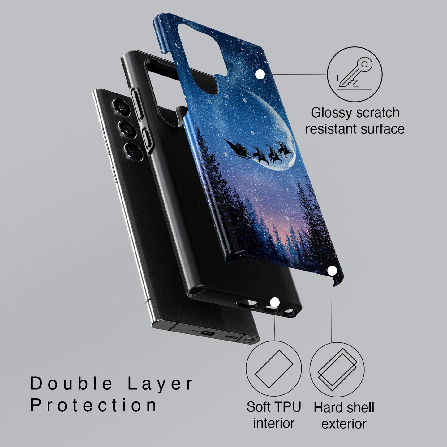 Santa’s Flight Design Phone Case for Galaxy S series Phones