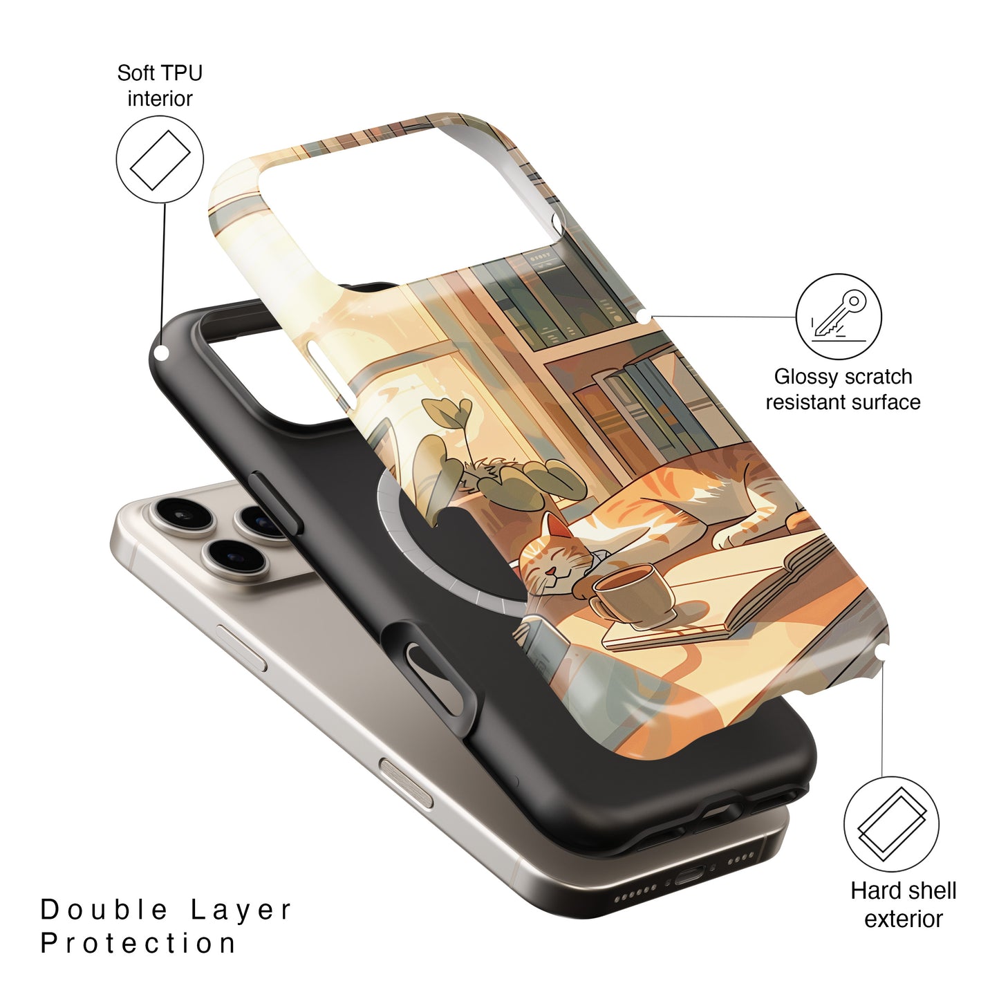 Sleeping Cat Design iPhone Case