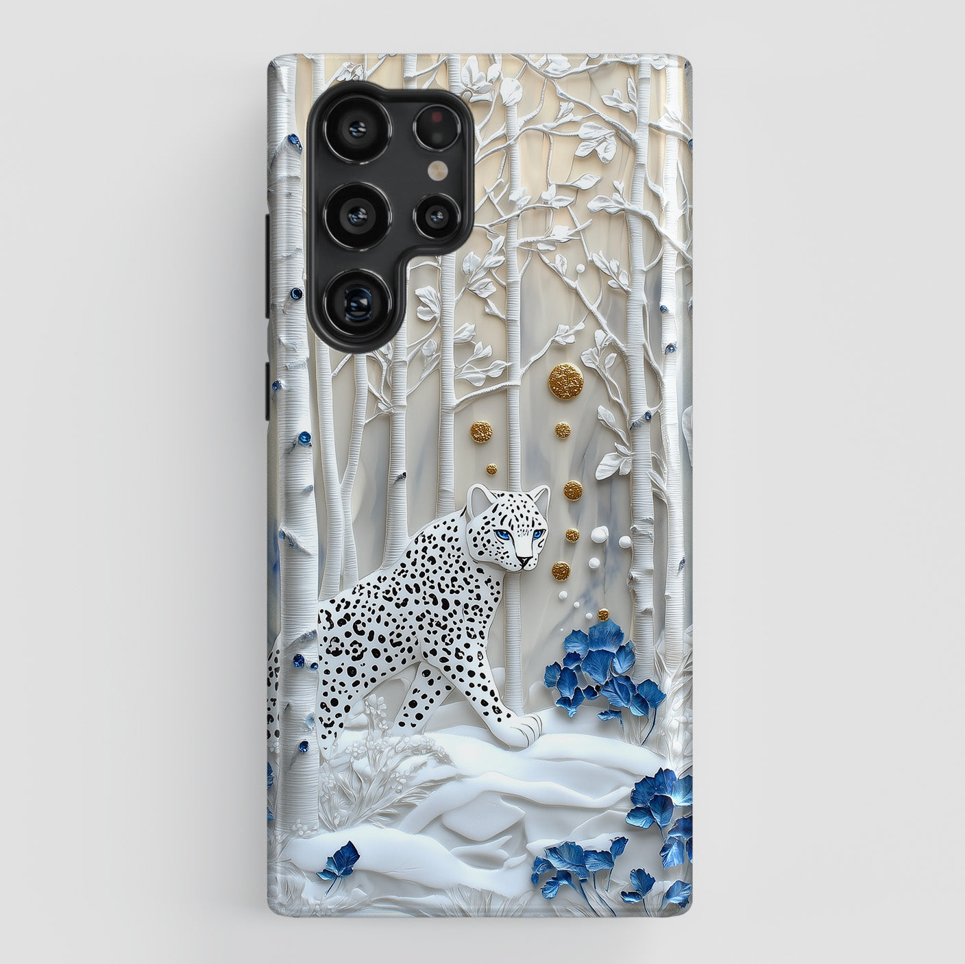 Snow Leopard in Winter Forest Design 2 Case for Galaxy S series Phones