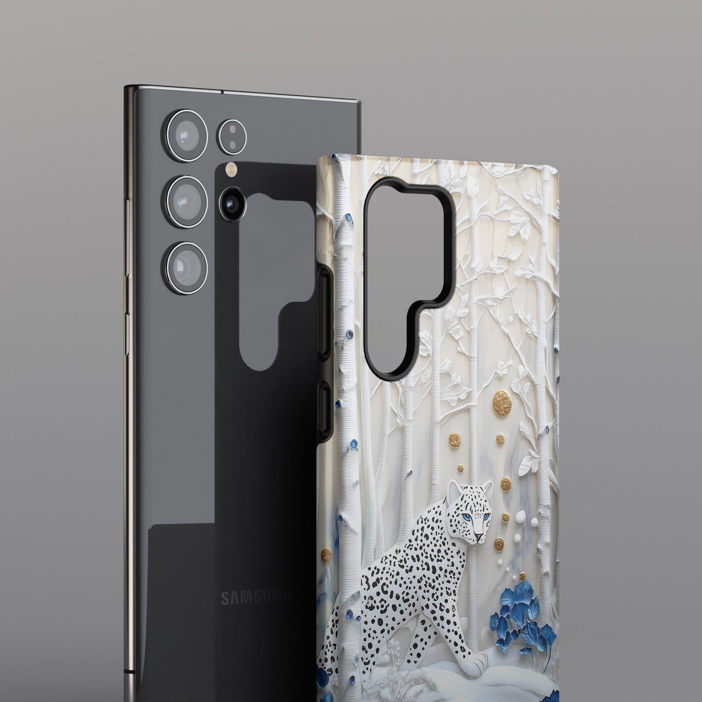 Snow Leopard in Winter Forest Design 2 Case for Galaxy S series Phones