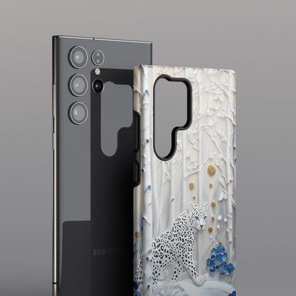 Snow Leopard in Winter Forest Design 2 Case for Galaxy S series Phones