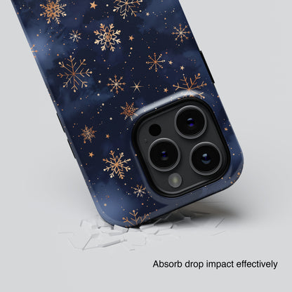 Snowy Starry Night Design iPhone Case