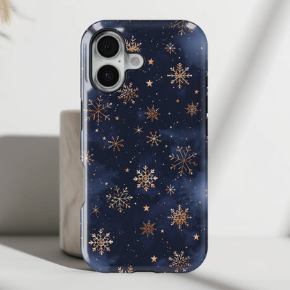 Snowy Starry Night Design iPhone Case