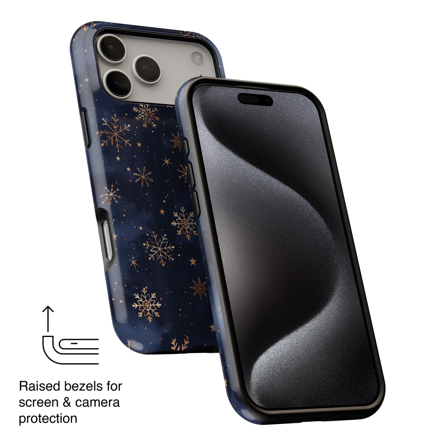 Snowy Starry Night Design iPhone Case