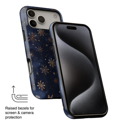 Snowy Starry Night Design iPhone Case
