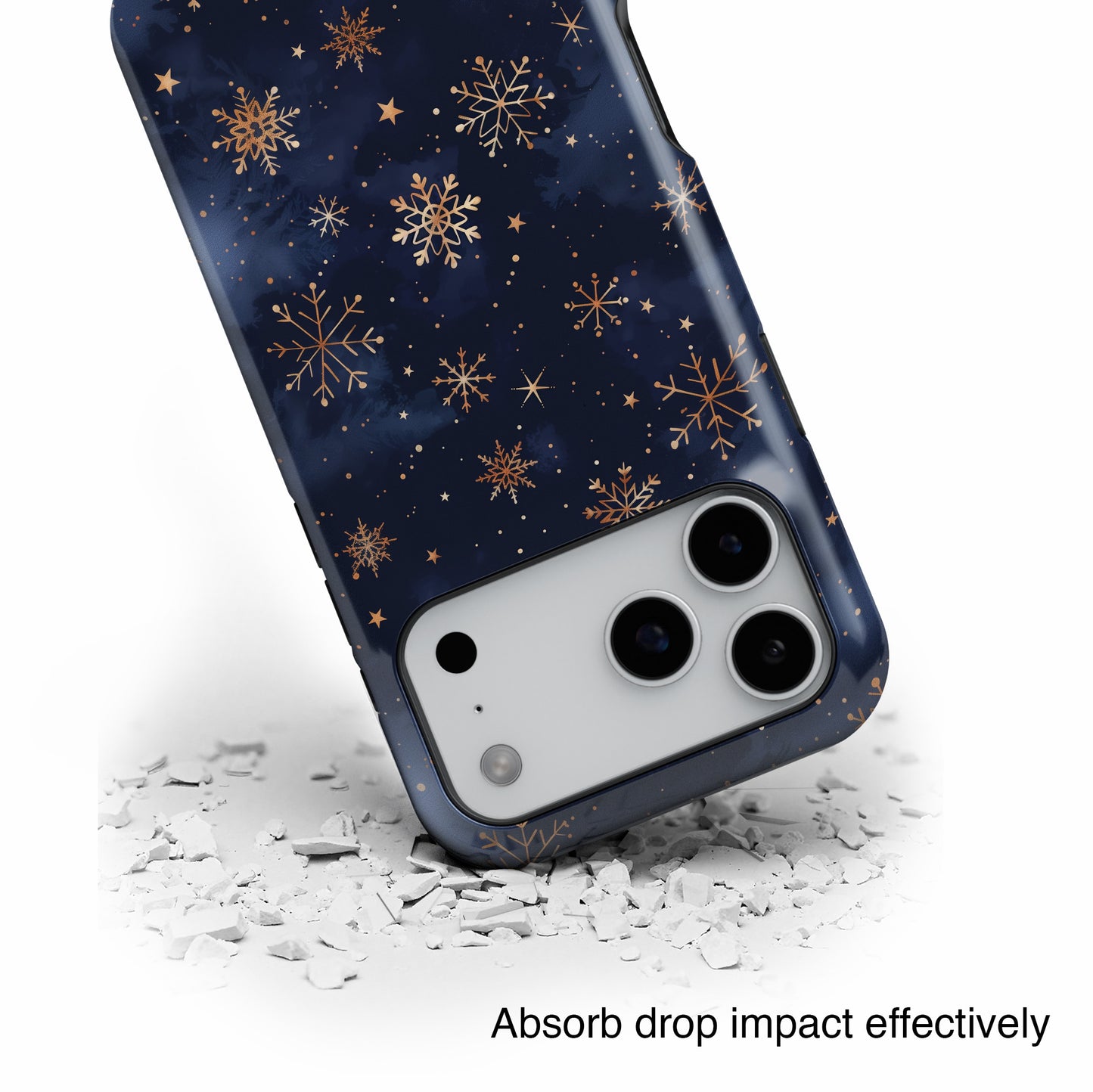 Snowy Starry Night Design iPhone Case