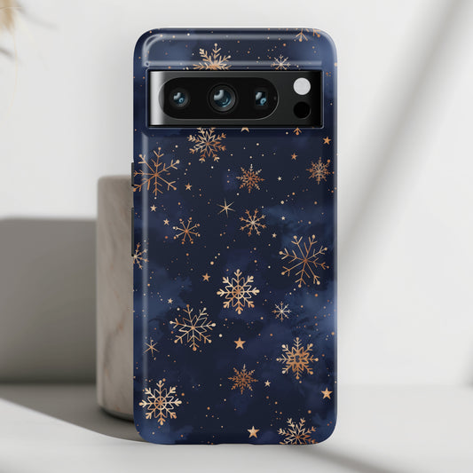 Snowy Starry Night Design Google Pixel Phone Case