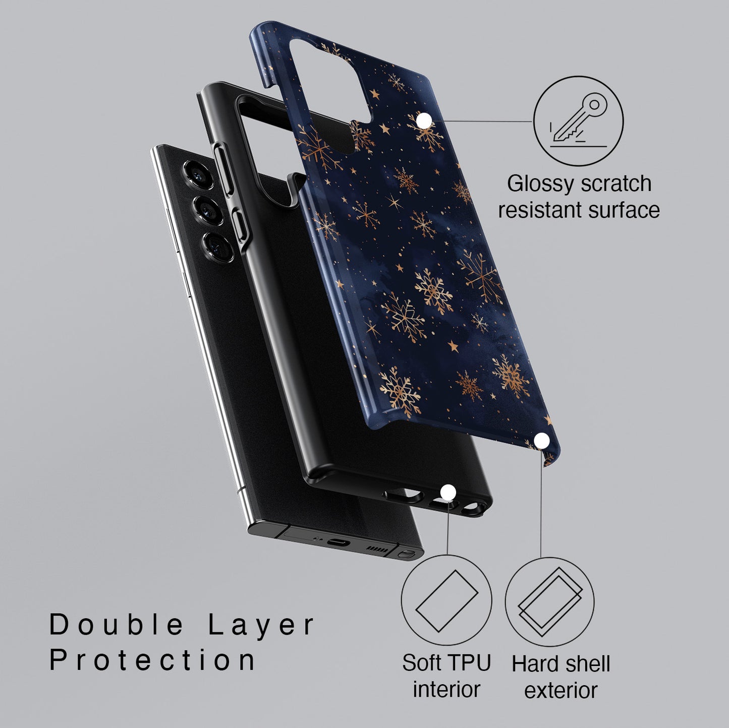 Snowy Starry Night Design Samsung Phone Case