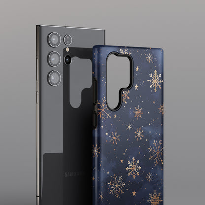 Snowy Starry Night Design Samsung Phone Case