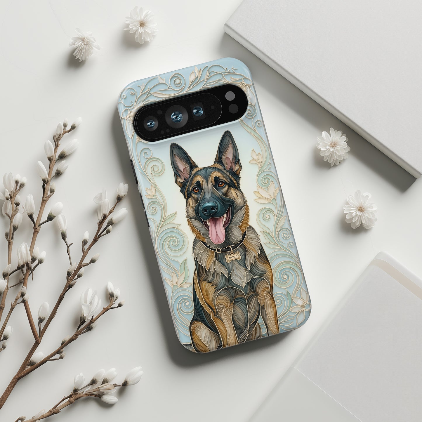 The Elegant Filigree – Custom Pet Portrait Phone Case for Google Pixel
