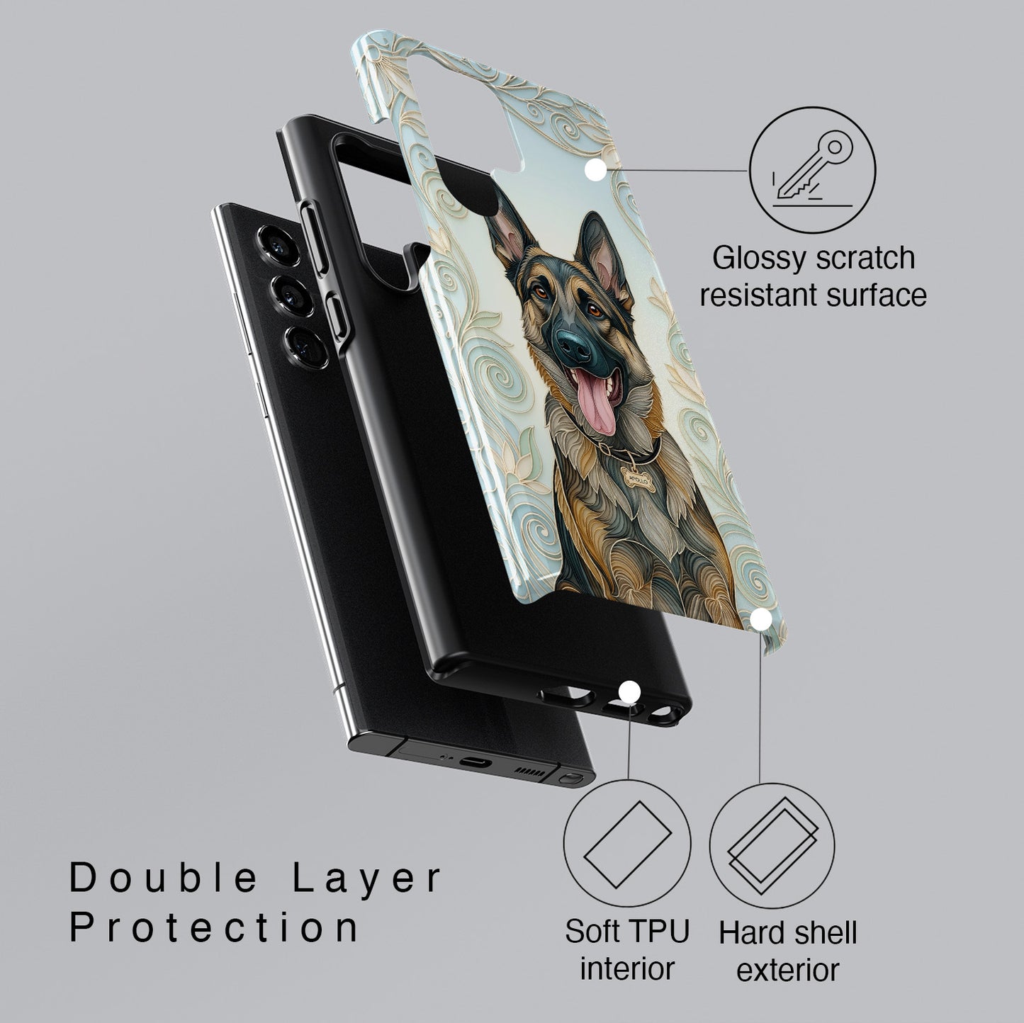 The Elegant Filigree – Custom Pet Portrait Phone Case for Galaxy S series Phones