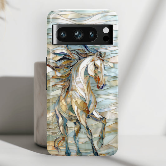 Stained Glass Running Horse Design Google Pixel Phone Case