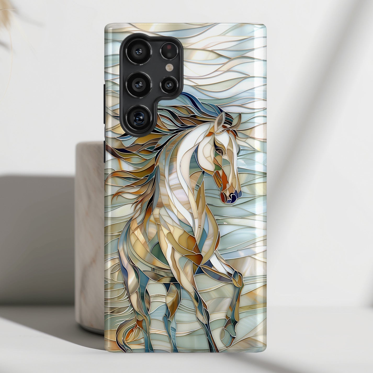 Stained Glass Running Horse Case for Galaxy S series Phones