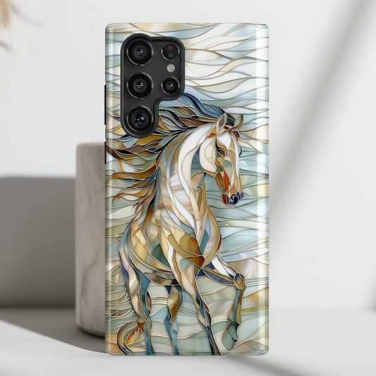 Stained Glass Running Horse Case for Galaxy S series Phones