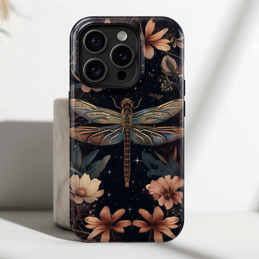 Starry Night Dragonfly Design iPhone Case