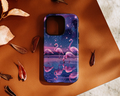 Starry Night Flamingo Design iPhone Case