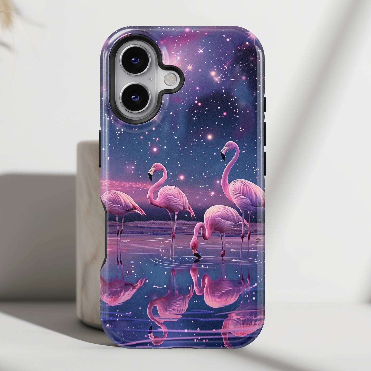 Starry Night Flamingo Design iPhone Case