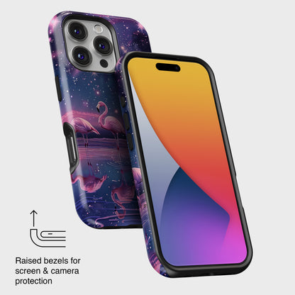 Starry Night Flamingo Design iPhone Case