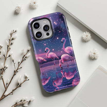 Starry Night Flamingo Design iPhone Case