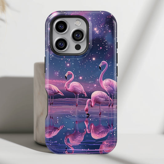 Starry Night Flamingo Design iPhone Case