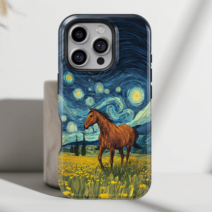 Starry Night Stallion Design iPhone Case