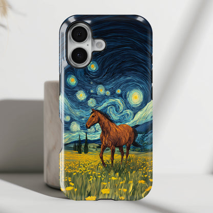 Starry Night Stallion Design iPhone Case