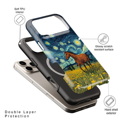 Starry Night Stallion Design iPhone Case