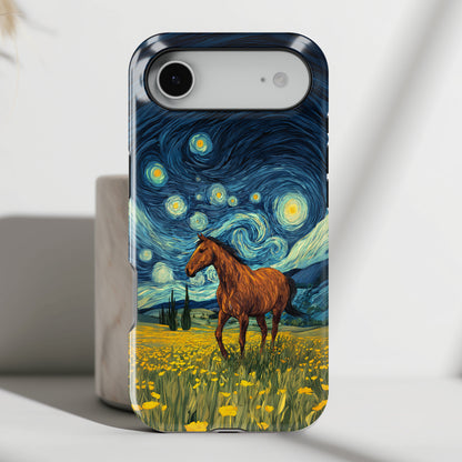 Starry Night Stallion Design iPhone Case