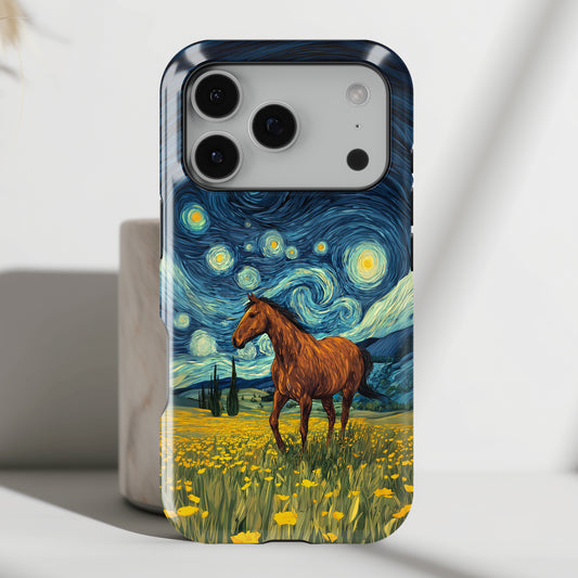 Starry Night Stallion Design iPhone Case