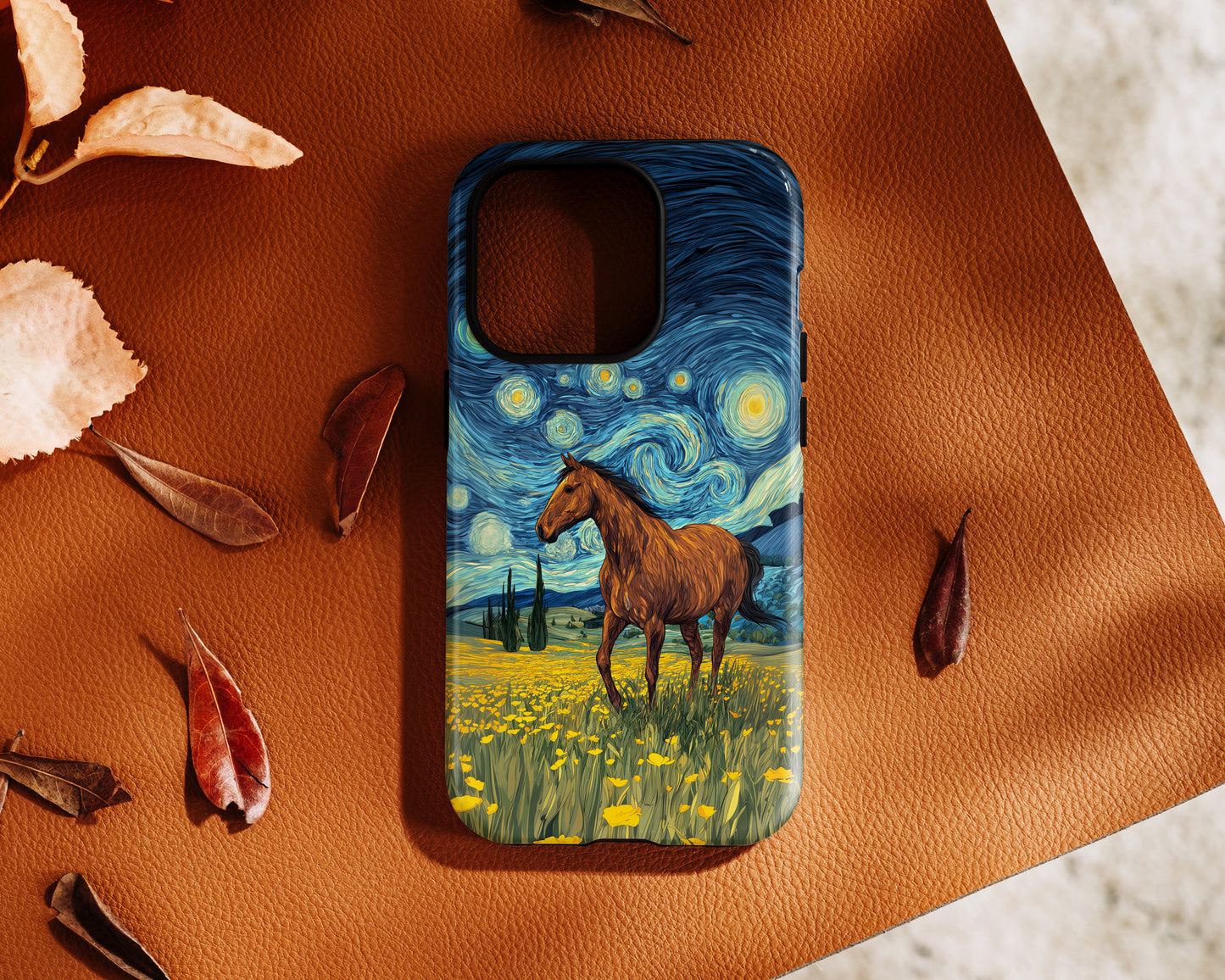 Starry Night Stallion Design iPhone Case