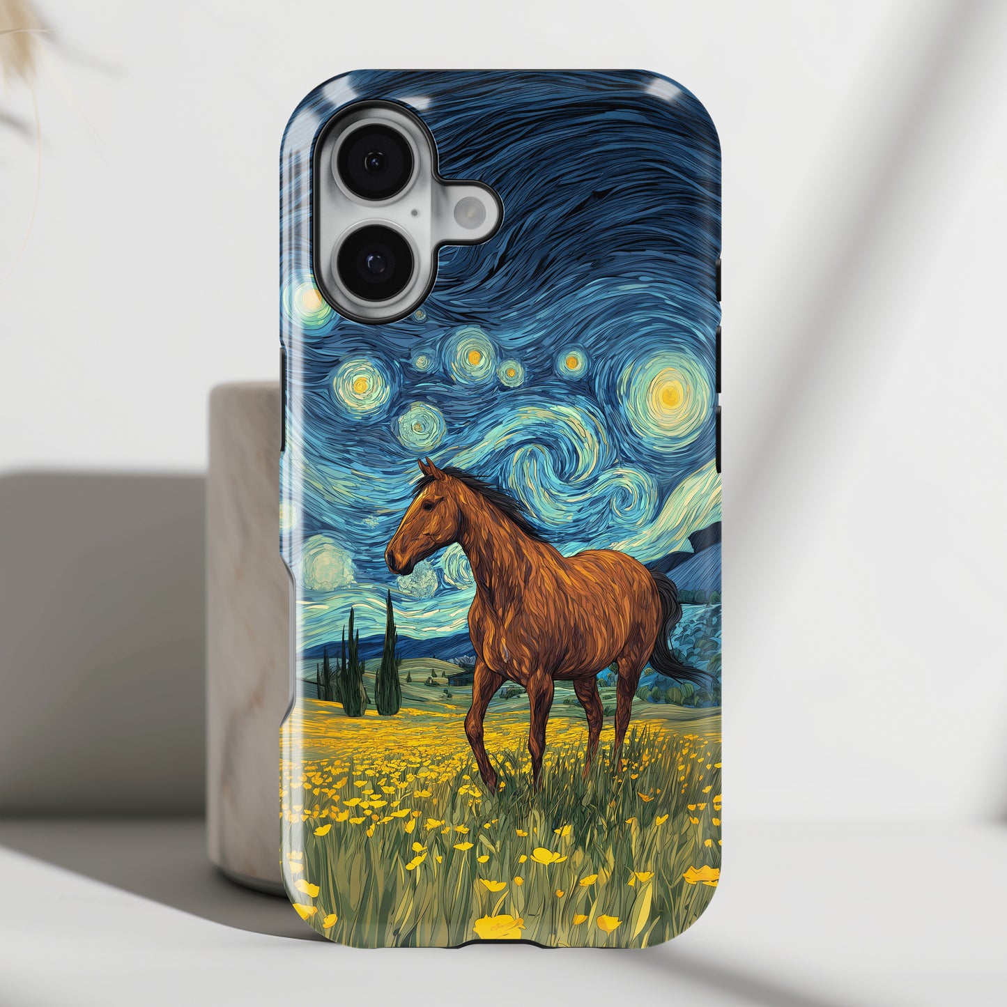 Starry Night Stallion Design iPhone Case