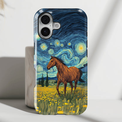 Starry Night Stallion Design iPhone Case