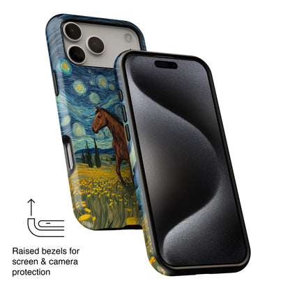 Starry Night Stallion Design iPhone Case