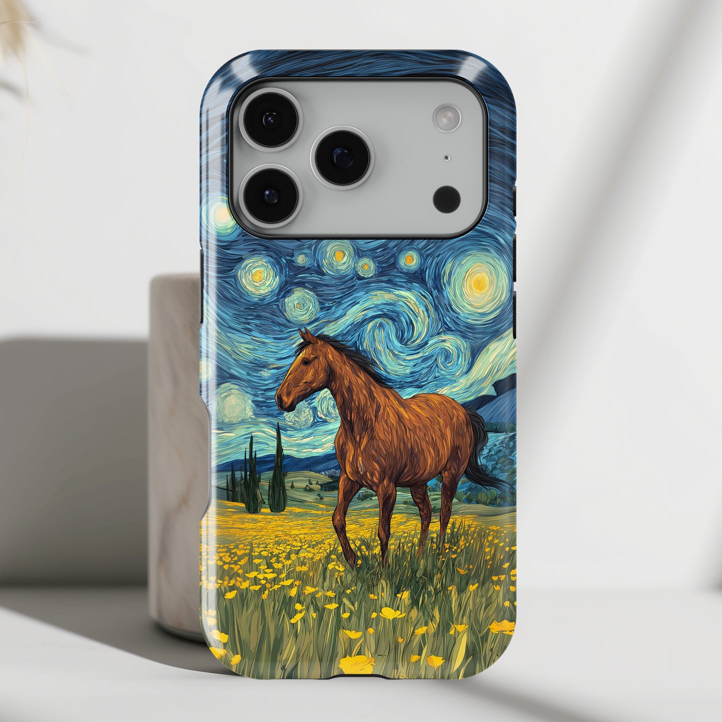 Starry Night Stallion Design iPhone Case