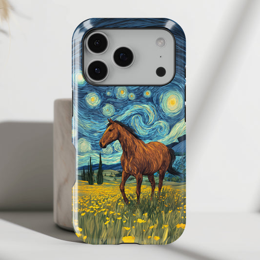 Starry Night Stallion Design iPhone Case