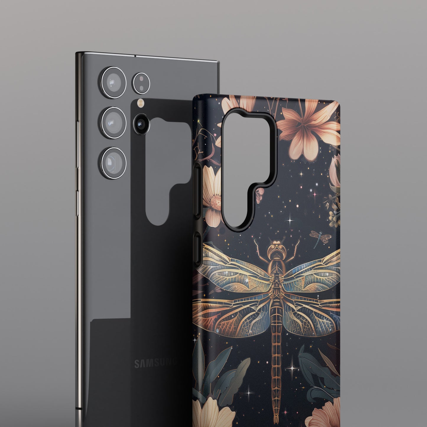 Starry Night Dragonfly Design Samsung Phone Case