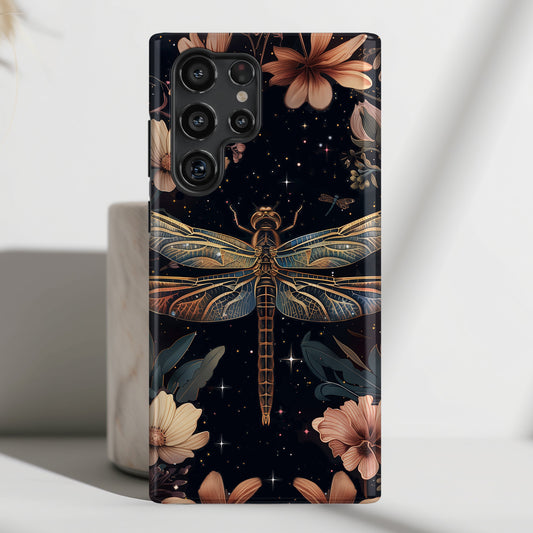 Starry Night Dragonfly Design Samsung Phone Case