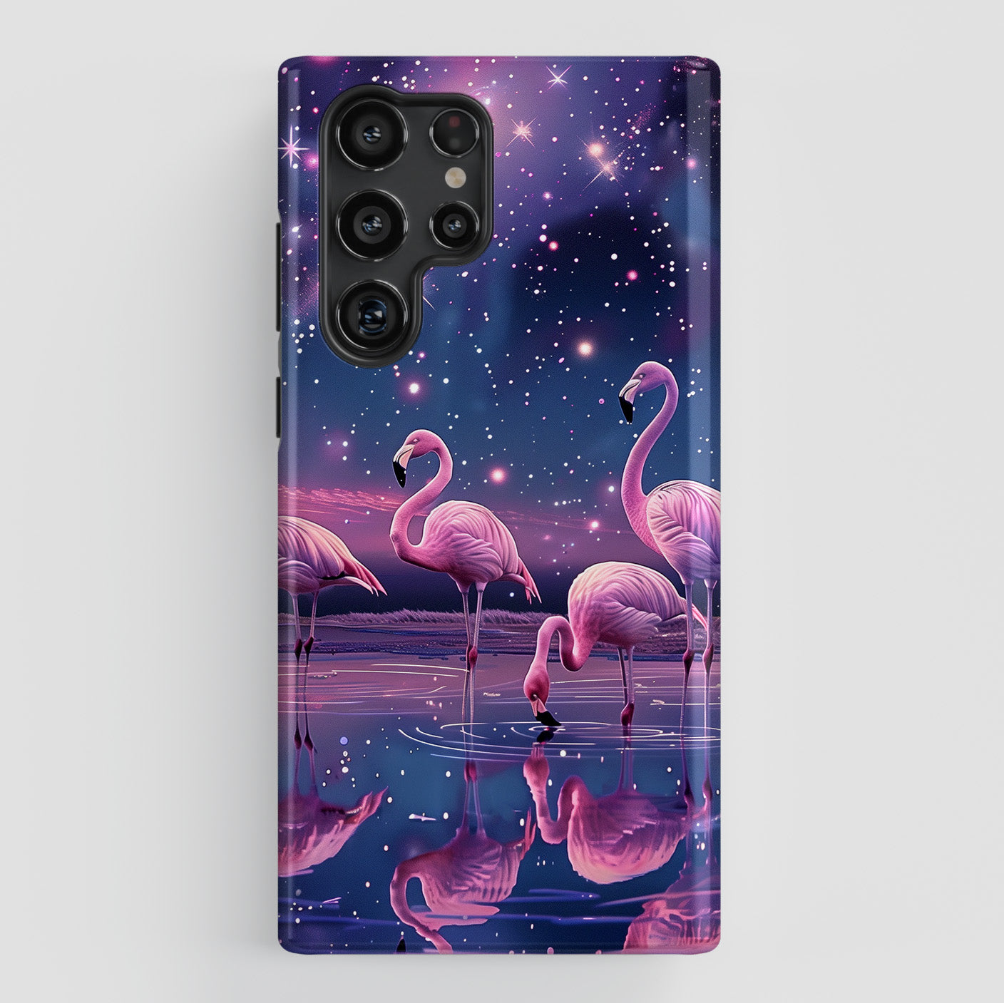 Starry Night Flamingo Design Case for Galaxy S series Phones