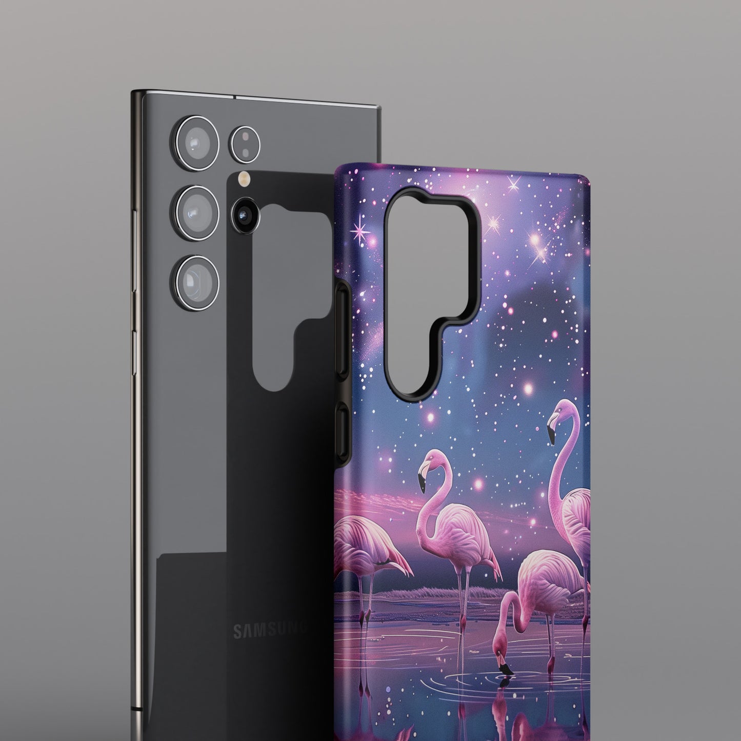 Starry Night Flamingo Design Case for Galaxy S series Phones