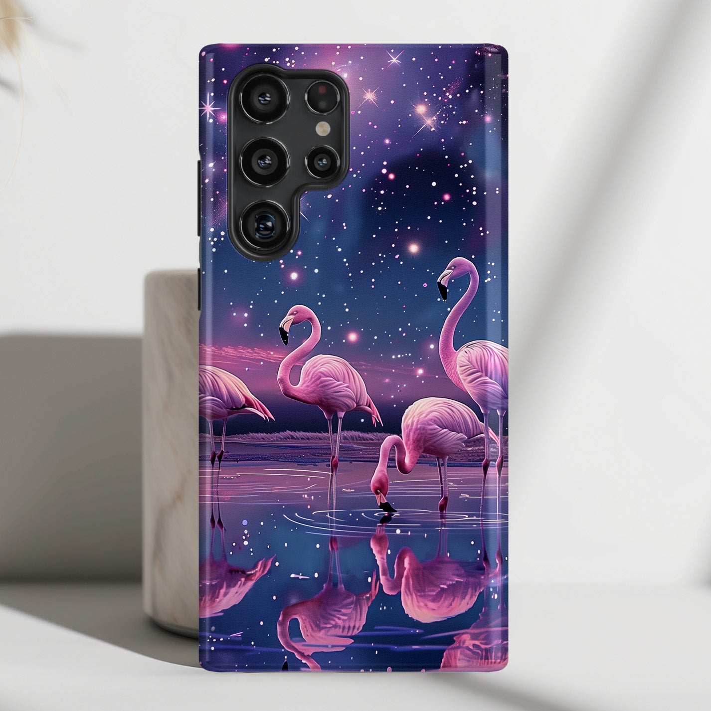 Starry Night Flamingo Design Case for Galaxy S series Phones