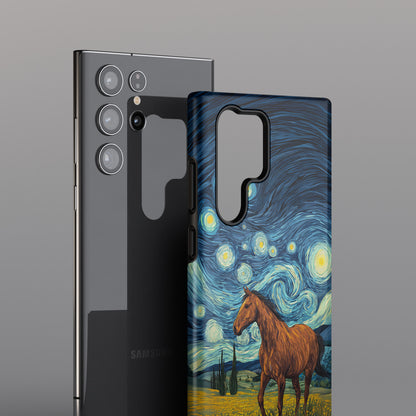 Starry Night Stallion Design Phone Case for Galaxy S series Phones