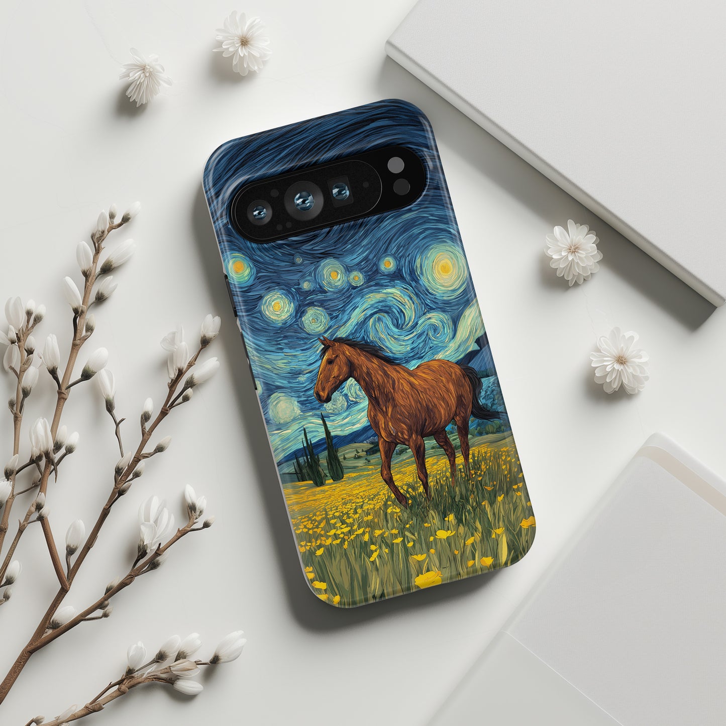 Starry Night Stallion Design Phone Case for Google Pixel