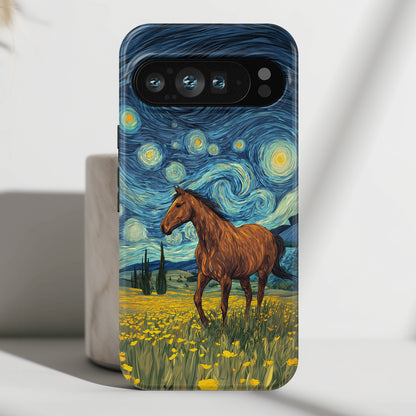 Starry Night Stallion Design Phone Case for Google Pixel