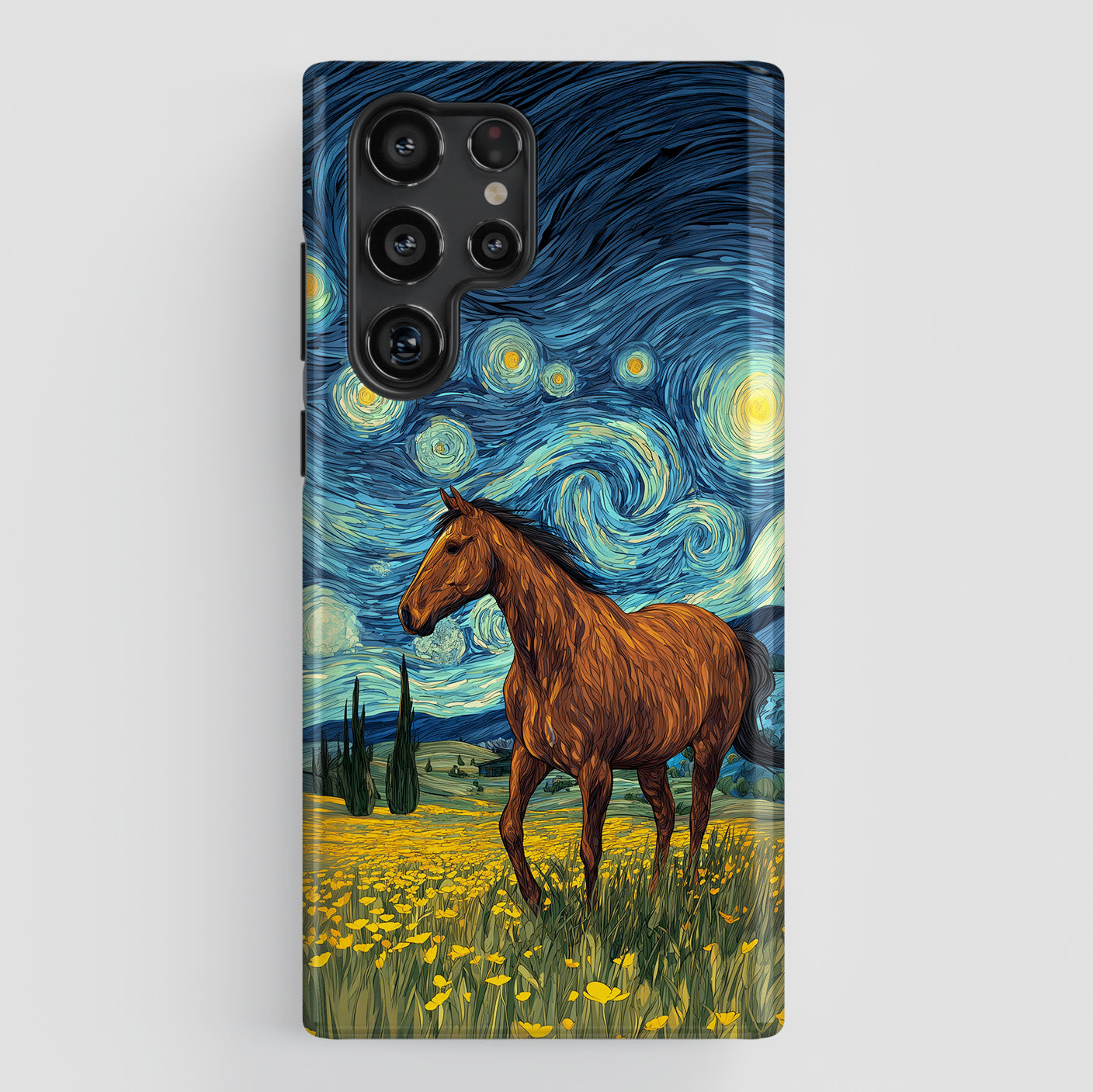 Starry Night Stallion Design Phone Case for Galaxy S series Phones