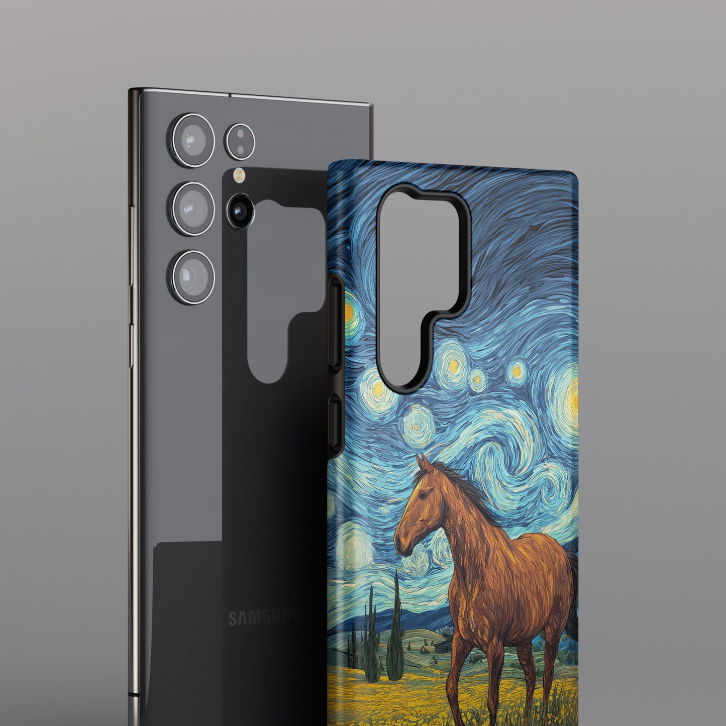 Starry Night Stallion Design Phone Case for Galaxy S series Phones
