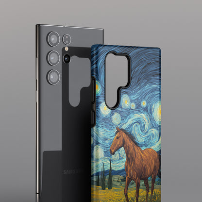 Starry Night Stallion Design Phone Case for Galaxy S series Phones